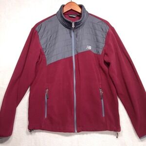 New Balance Mens Full Zipper Fleece Jacket Sz.Small/Maroon & Gray Colors